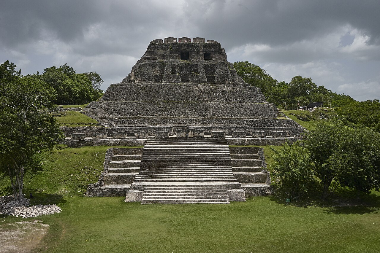 El Castillo, the main pyramid at Xunantunich, rising above the jungle in western Belize