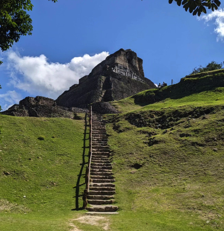The main plaza and surrounding structures at Xunantunich, Belize